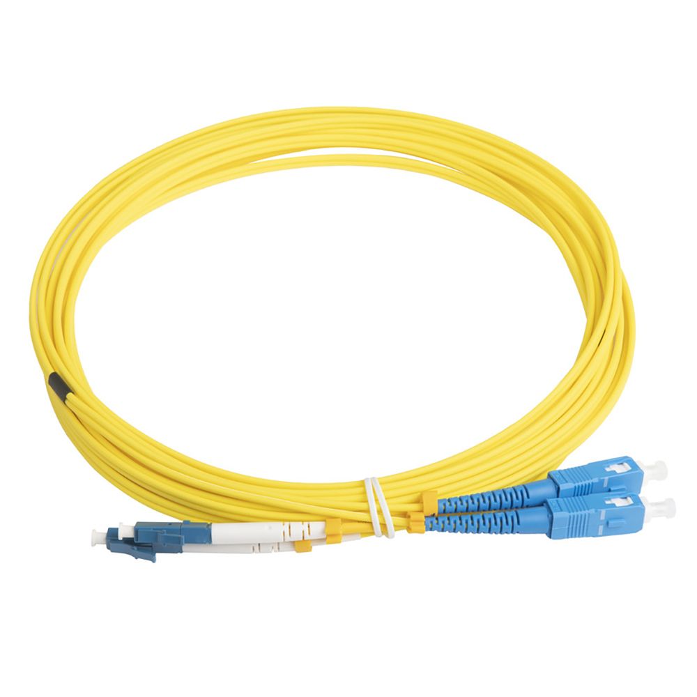 Патч-корд Hyperline FC-D2-9-LC/UR-SC/UR-H-5M-LSZH-YL, OS2, LC-SC, duplex, 5м