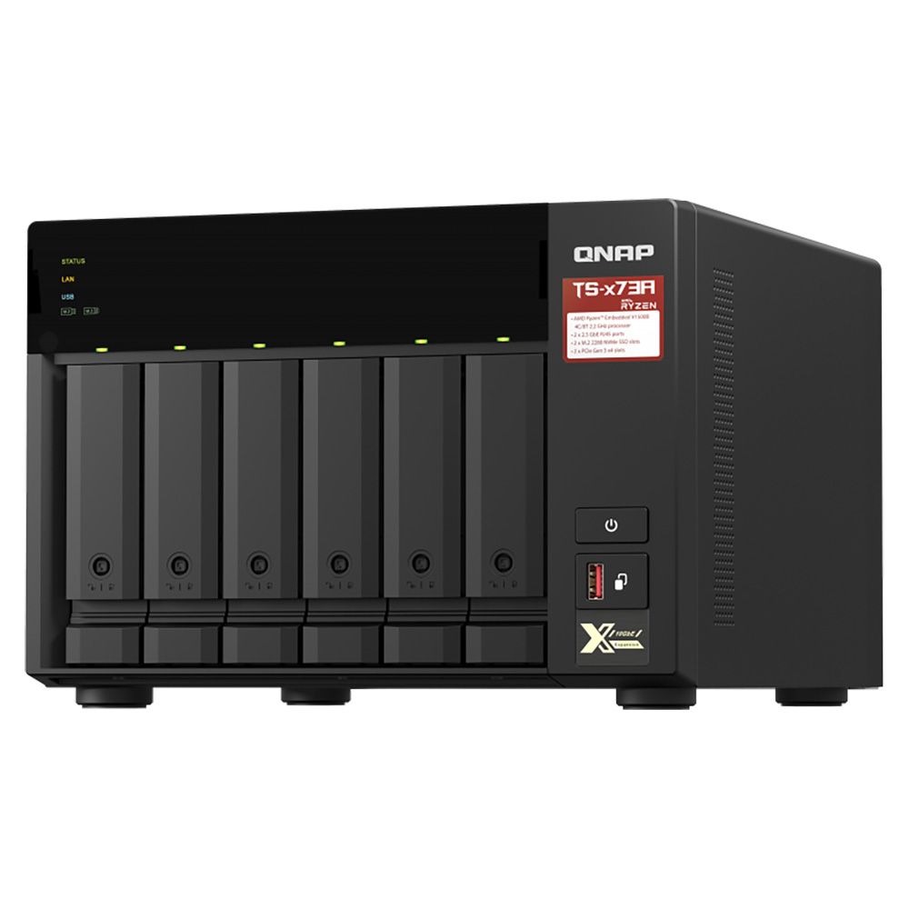 Сетевое хранилище QNAP TS-673A-8G, 6×3.5", 2×2.5GbE, 2×M.2 NVMe