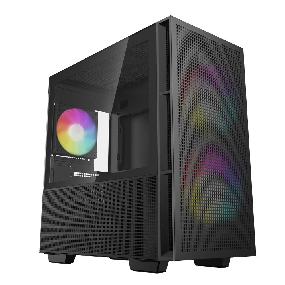 Корпус DEEPCOOL CH360, mATX/Mini-ITX, без БП, 2×140 мм + 1×120 мм ARGB, стекло