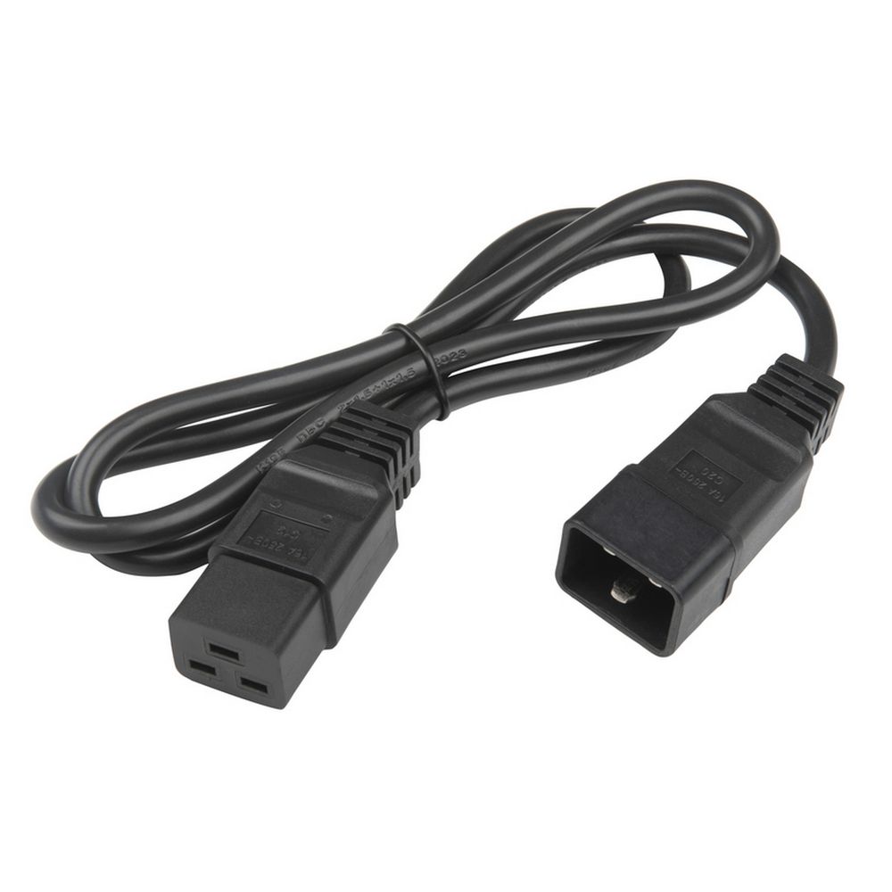 Кабель питания Hyperline PWC-IEC19-IEC20-1.0-BK, C19-C20, 1м, 16А