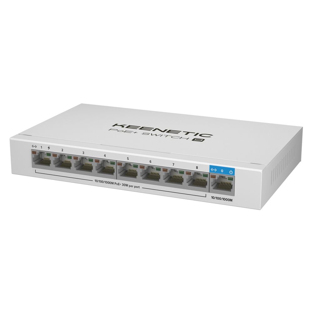 Коммутатор Keenetic PoE+ Switch 9 (KN-4710), 9×1GbE, 8 портов PoE+ 120 Вт, неуправляемый