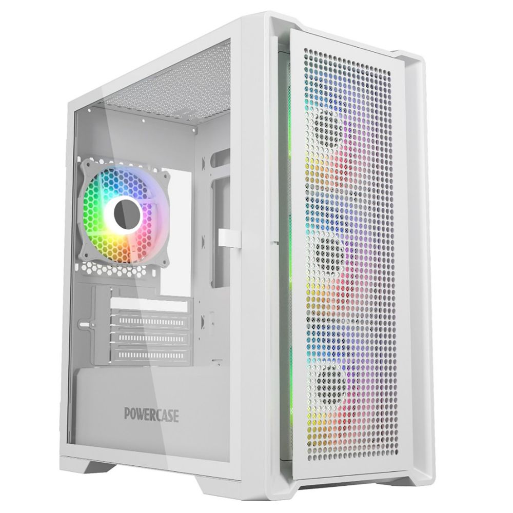 Корпус ПК PowerCase CAMCXW-A4, Midi Tower, белый, без БП
