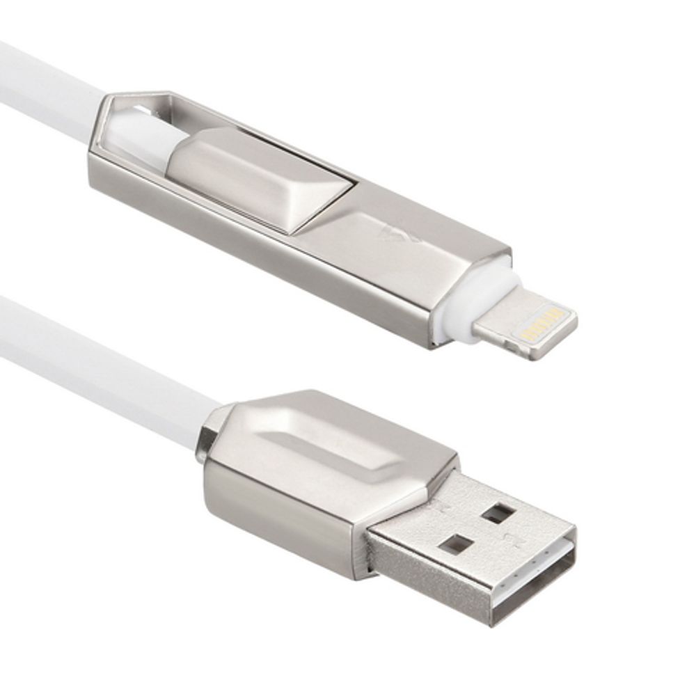 Кабель ACD ACD-U924-PMW, USB-A – Lightning/MicroUSB, 1м, белый