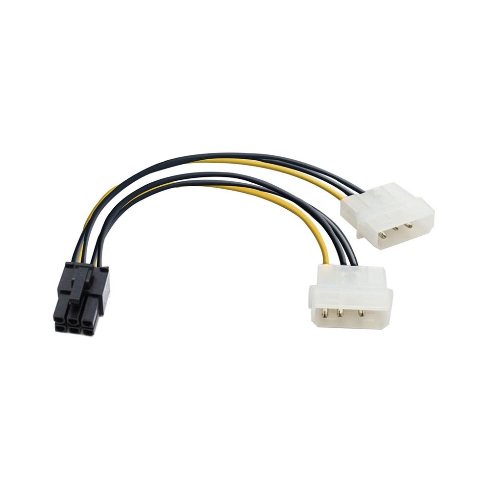 Переходник питания ExeGate EX-CC-PSU-6, 2×Molex (IDE) → PCI-Express 6pin, 0,15 м
