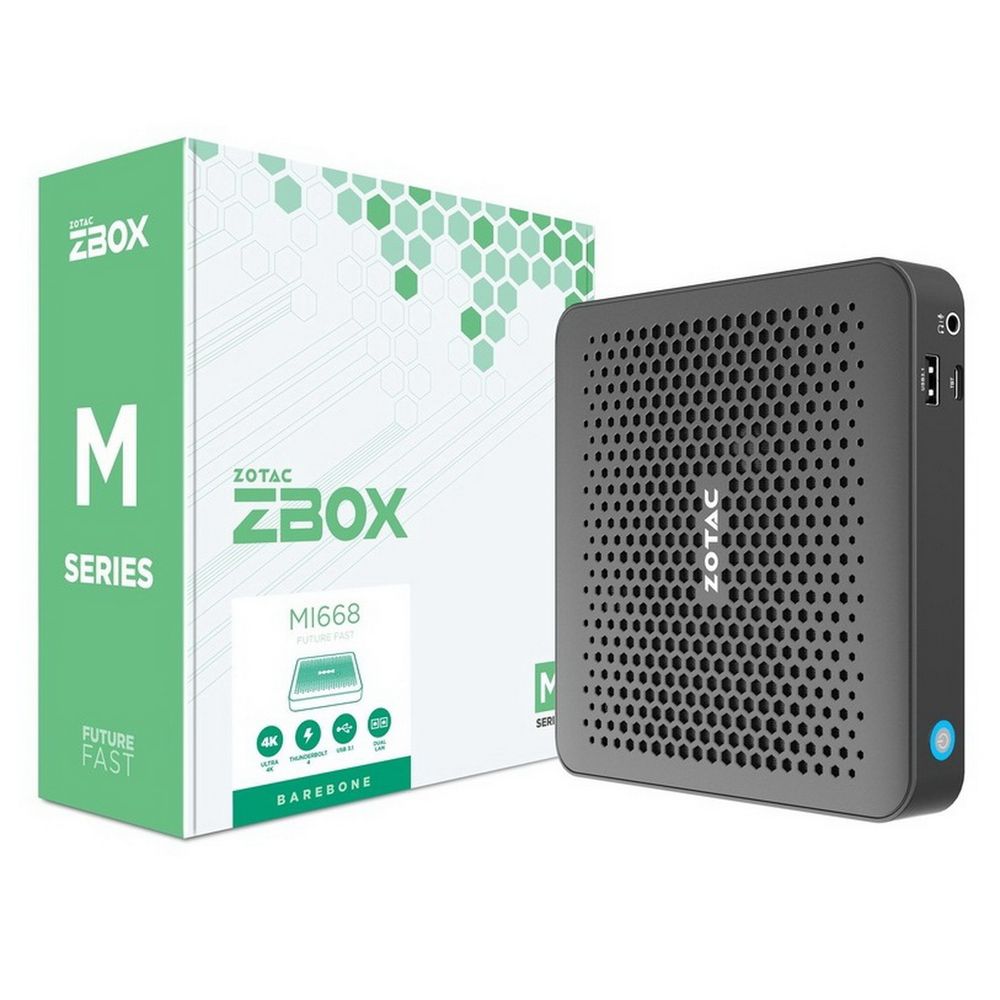 Мини-ПК Zotac ZBOX MI668 ZBOX-MI668-BE, Barebone, Intel Core i7-1360P, 2×DDR5 SO-DIMM, 2×GLAN