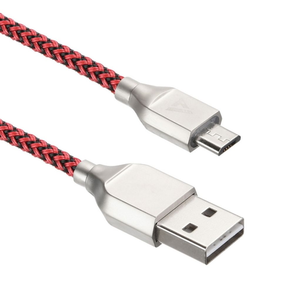 Кабель ACD ACD-U927-M1R, USB 2.0, USB-A — Micro-USB, 1м, красно-черный