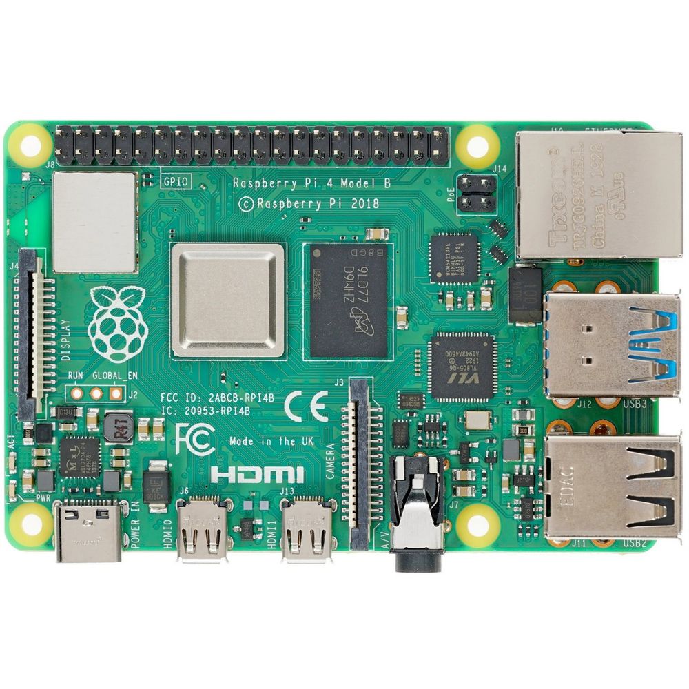 Одноплатный компьютер Raspberry Pi 4 Model B, 8 ГБ RAM, BCM2711 Cortex-A72 1.5 ГГц, Wi-Fi, Bluetooth