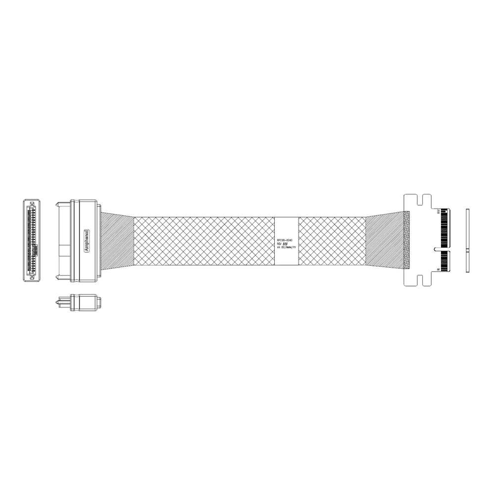 Кабель Amphenol RPC98-0040, PCIe 4x – U.2, PCIe Gen4, 0.7 м