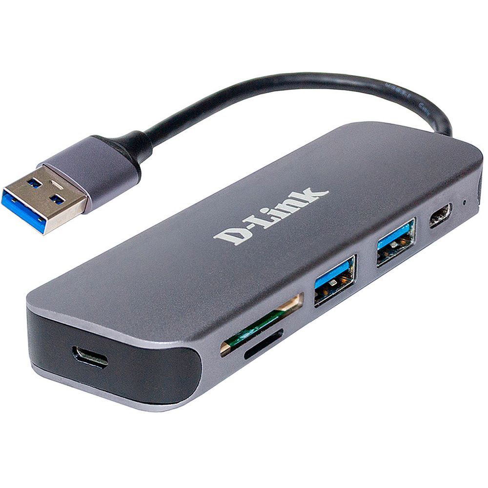 Концентратор D-Link DUB-1325/A2A, 2×USB-A 3.0, 1×USB-C, SD/microSD