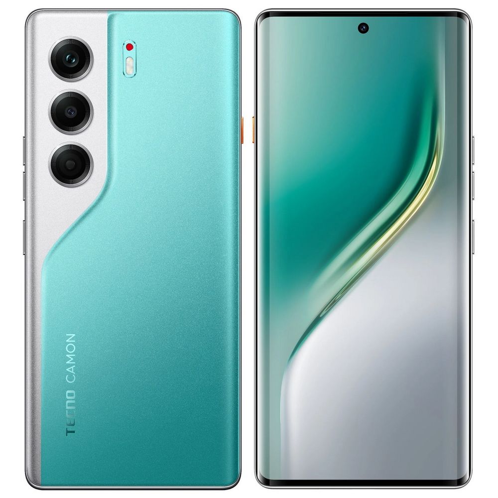 Смартфон Tecno Camon 40 Pro 5G 256Gb 8Gb зеленый моноблок 3G 4G 2Sim 6.78" 1080x2436 Android 15 50Mpix 802.11 a/b/g/n/ac/ax NFC GPS GSM900/1800 GSM1900 Protect FM