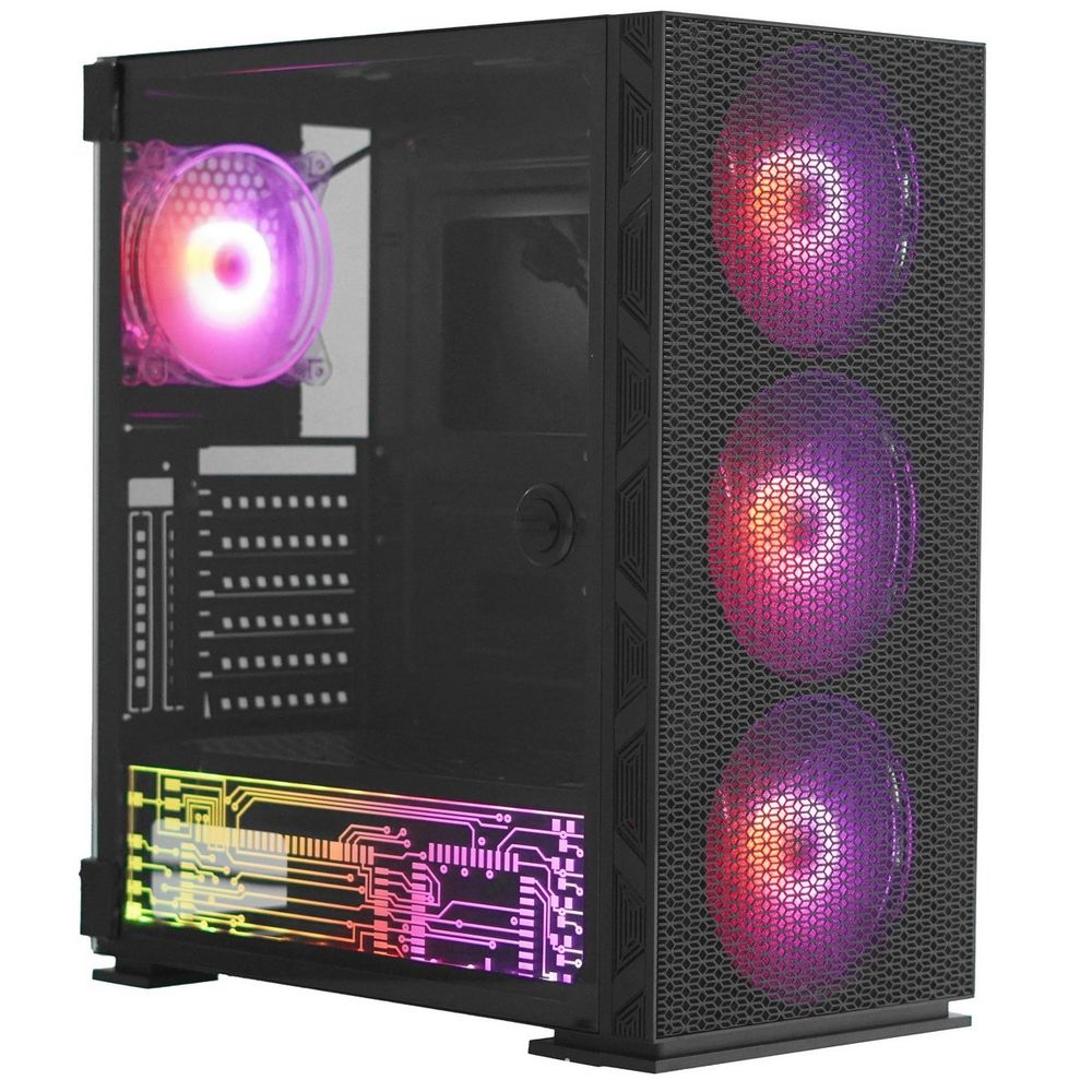 Корпус ACD SOEYI AX8-B20, Midi Tower, E-ATX, чёрный, без БП
