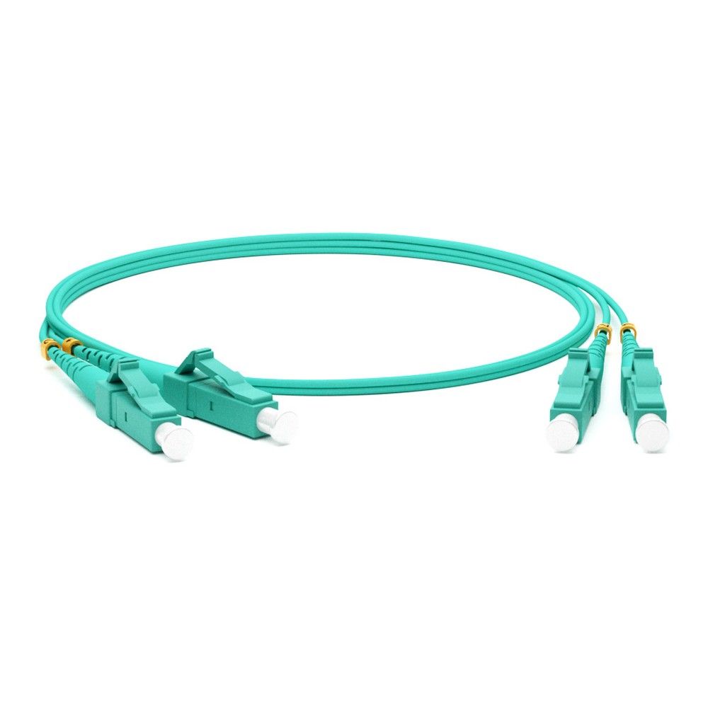 Патч-корд оптический Hyperline FC-D2-503-LC/PR-LC/PR-H-20M-LSZH-AQ, LC-LC duplex, MM 50/125 OM3, LSZH, 20 м