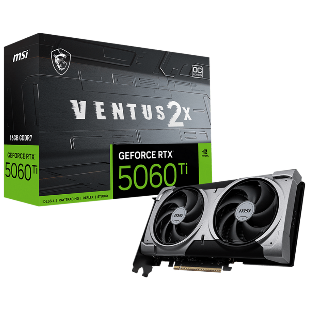 Видеокарта MSI RTX 5060 TI 16G VENTUS 2X OC PLUS, 16ГБ GDDR7