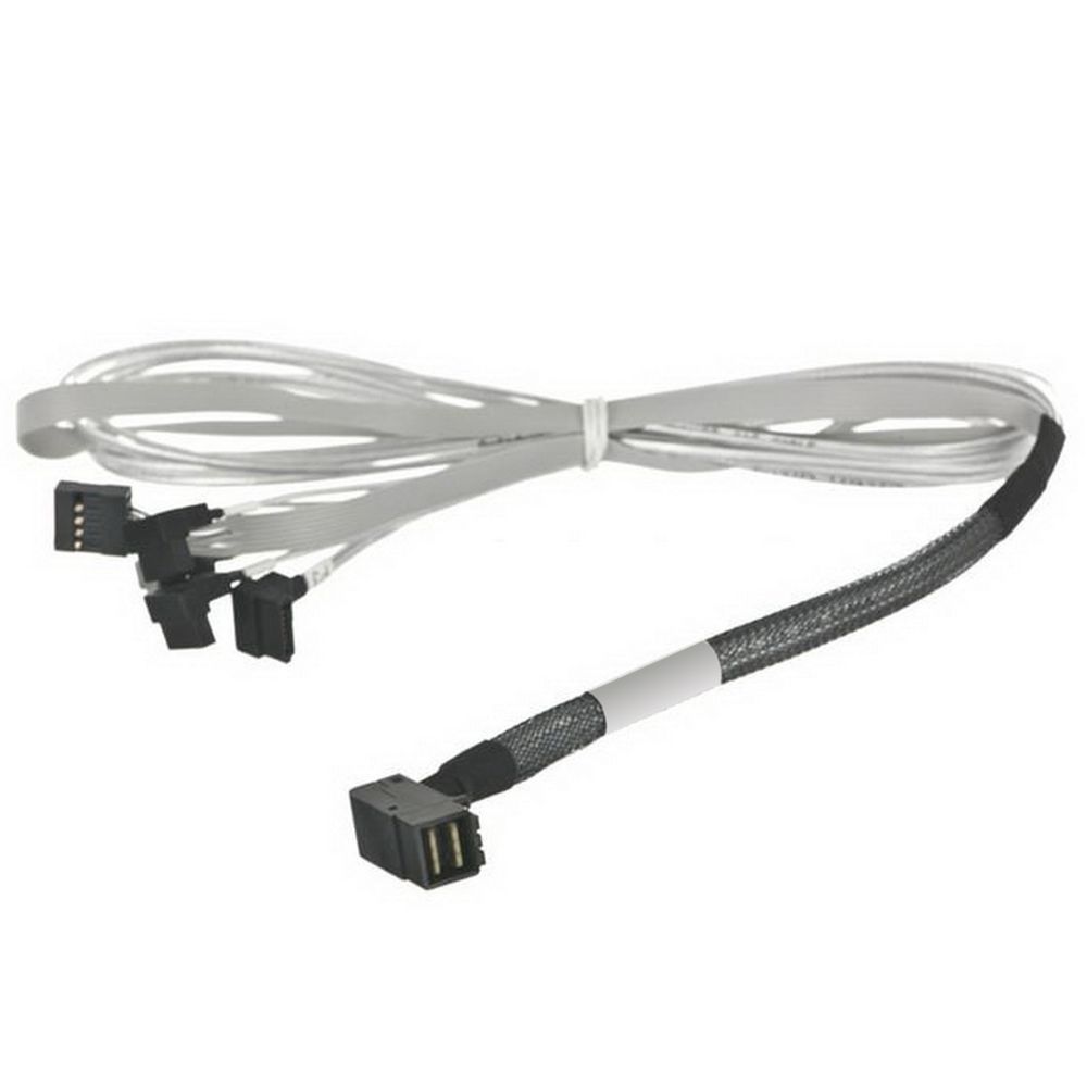 Кабель DiliVing DL36-3395, Mini-SAS HD — 4×SATA + SideBand, 100см