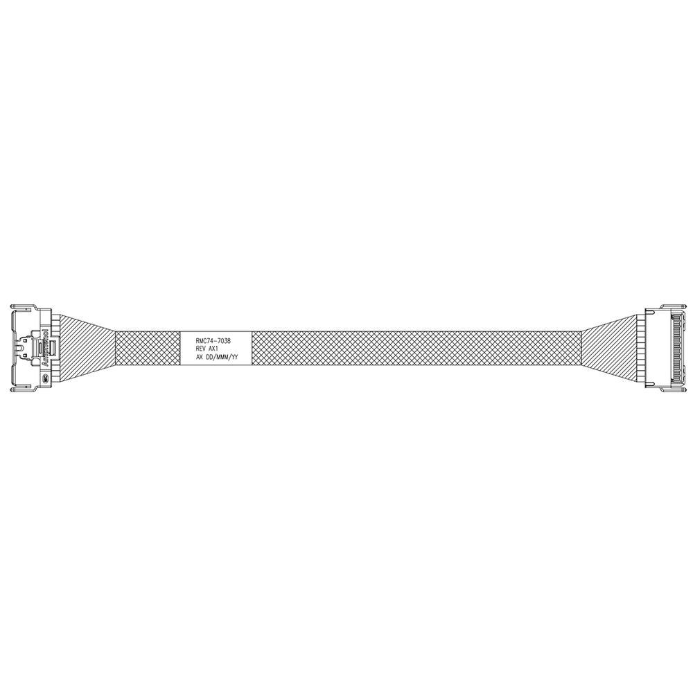Кабель Amphenol RMC74-7038, MCIO x8 – MCIO x8, 0.8 м