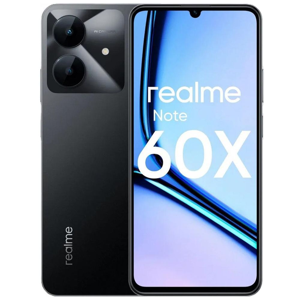 Смартфон Realme Note 60x RMX3938, 4+128 ГБ, 6.74", Android 14, Marble Black