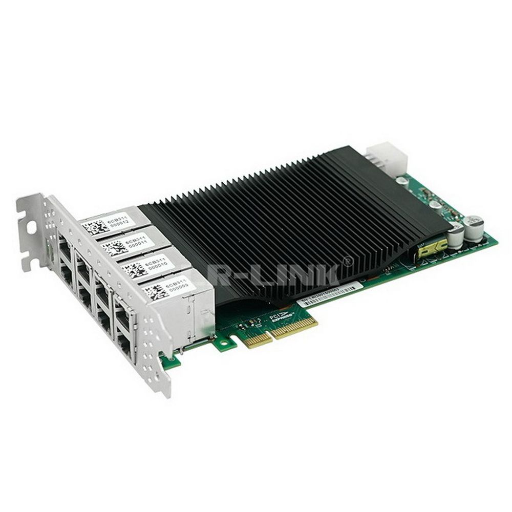 Сетевой адаптер LR-Link LRES2008PT, PCIe, 8×RJ45 1GbE, Intel i350