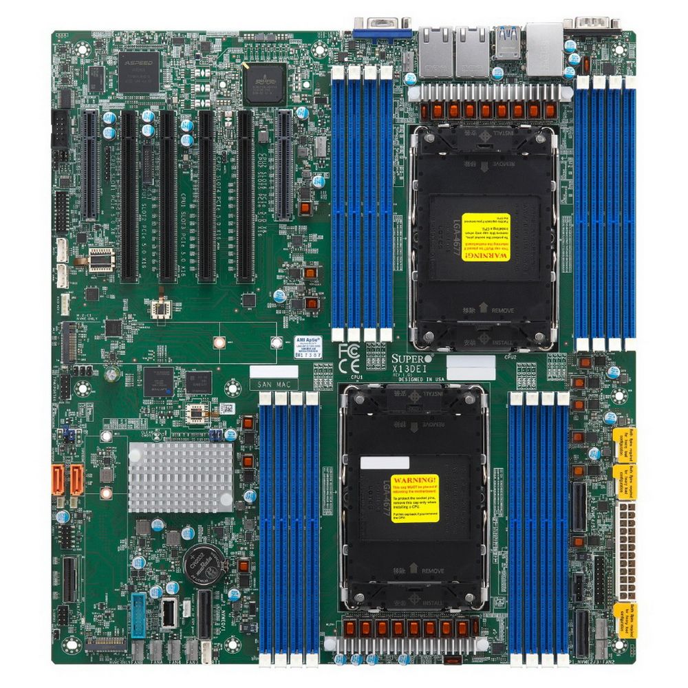 Материнская плата Supermicro MBD-X13DEI-B, 2×LGA-4677, Intel C741, E-ATX