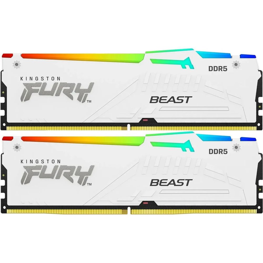 Модуль памяти Kingston FURY Beast RGB KF564C32BWAK2-64, DDR5, 64ГБ (2×32ГБ), CL32