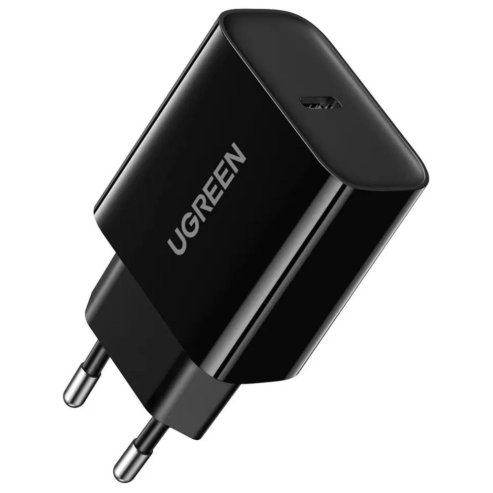 Зарядное устройство UGREEN CD137, USB-C, 20 Вт, PD, EU, чёрный