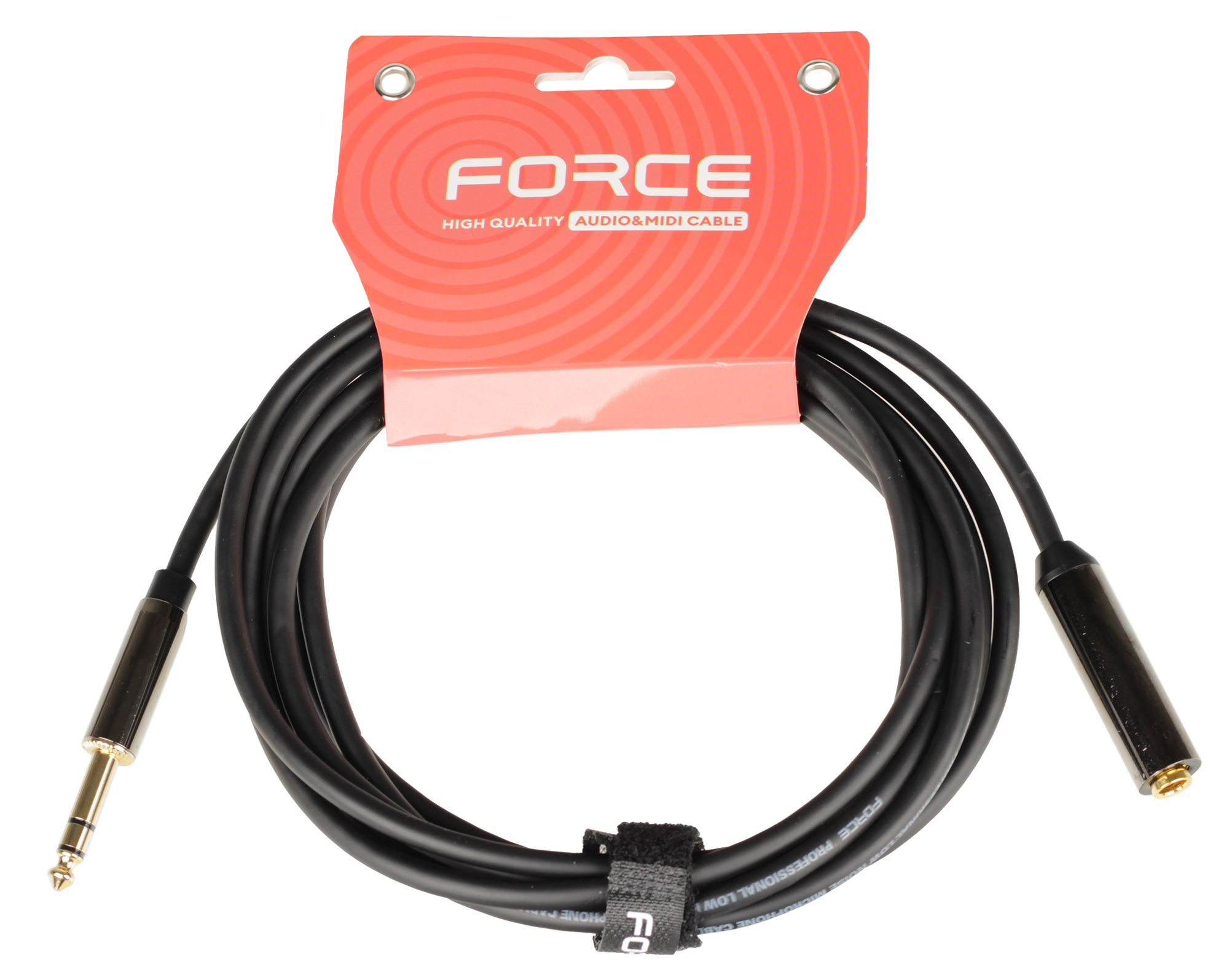 Кабель аудио FORCE FLC-04/3, 1/4" TRS Jack (M) — 1/4" TRS Jack (F), 3 м