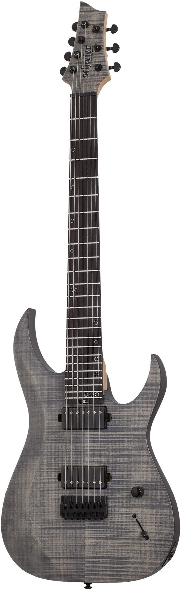Электрогитара SCHECTER [SUNSET-7 EXTREME GRG] электрогитара 7-струнная, корпус: ньятон, топ: огненный клен, гриф: клен, накладка: черное дерево, 24 лада, цвет: Grey Ghost (GRG)