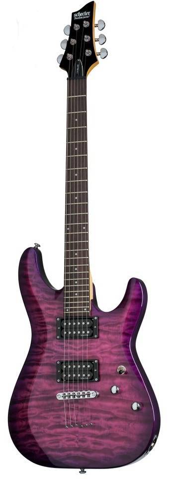 Электрогитара Schecter C-6 PLUS EM, 6 струн, липа/стеганый клен, 24 лада, Electric Magenta