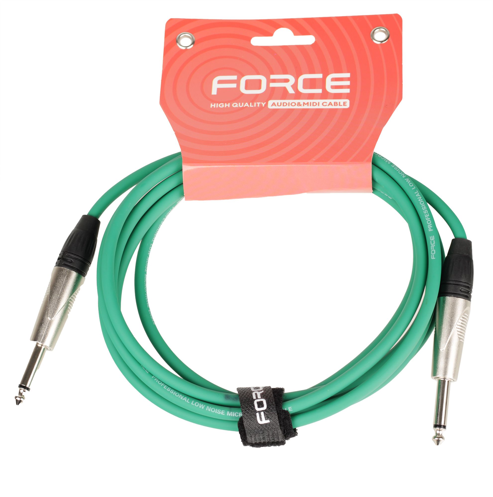 Кабель гитарный FORCE FGC-09/3 GR, 1/4" TS Jack — 1/4" TS Jack, 3 м