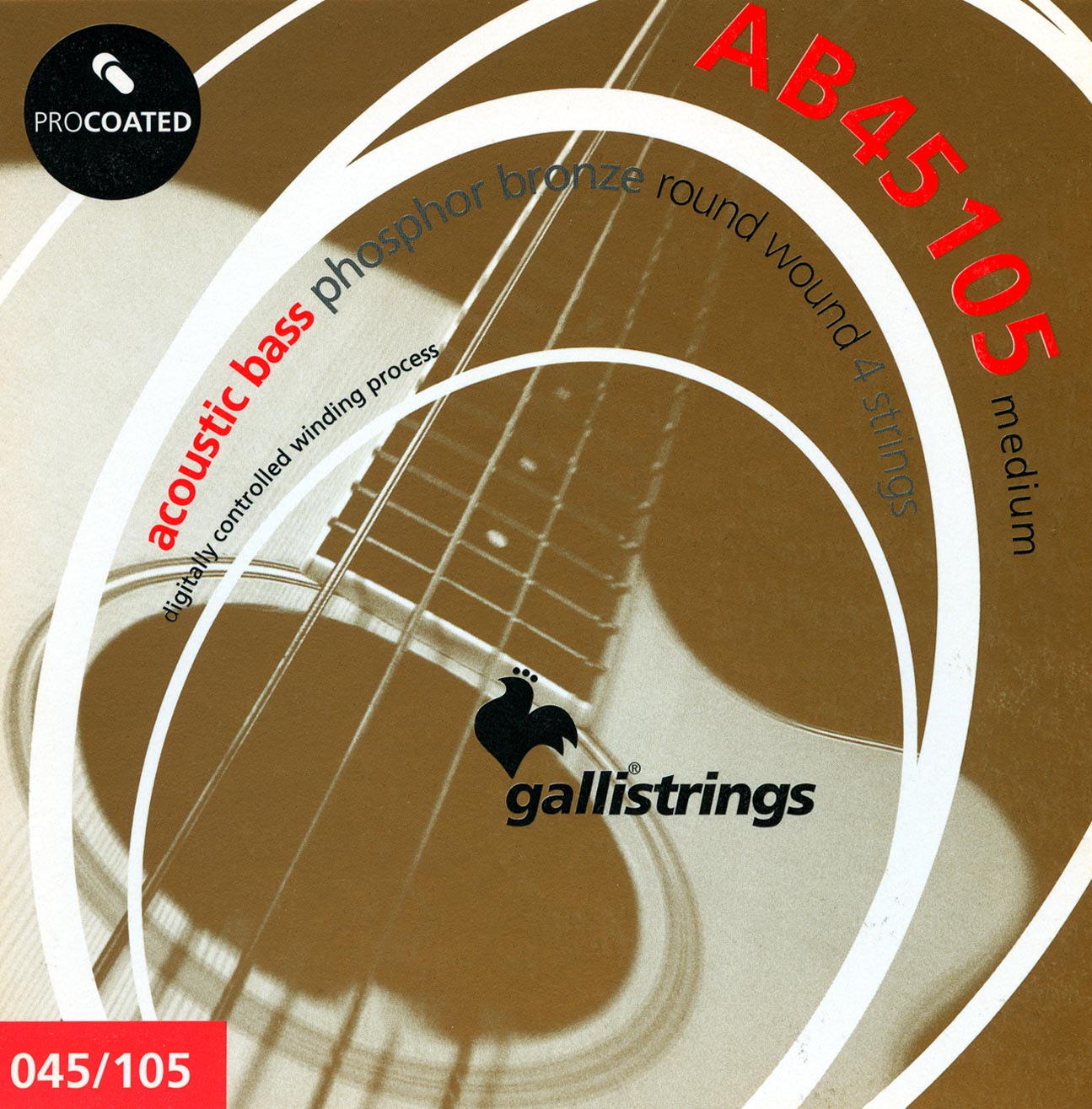 Комплект струн GALLI STRINGS AB45105 для бас-гитары, 45-105