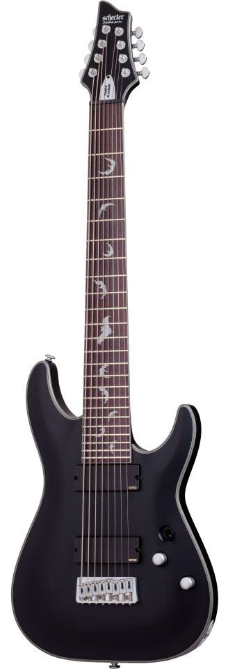 Электрогитара SCHECTER Damien Platinum-8 SBK, 8 струн, красное дерево, 24 лада, Satin Black