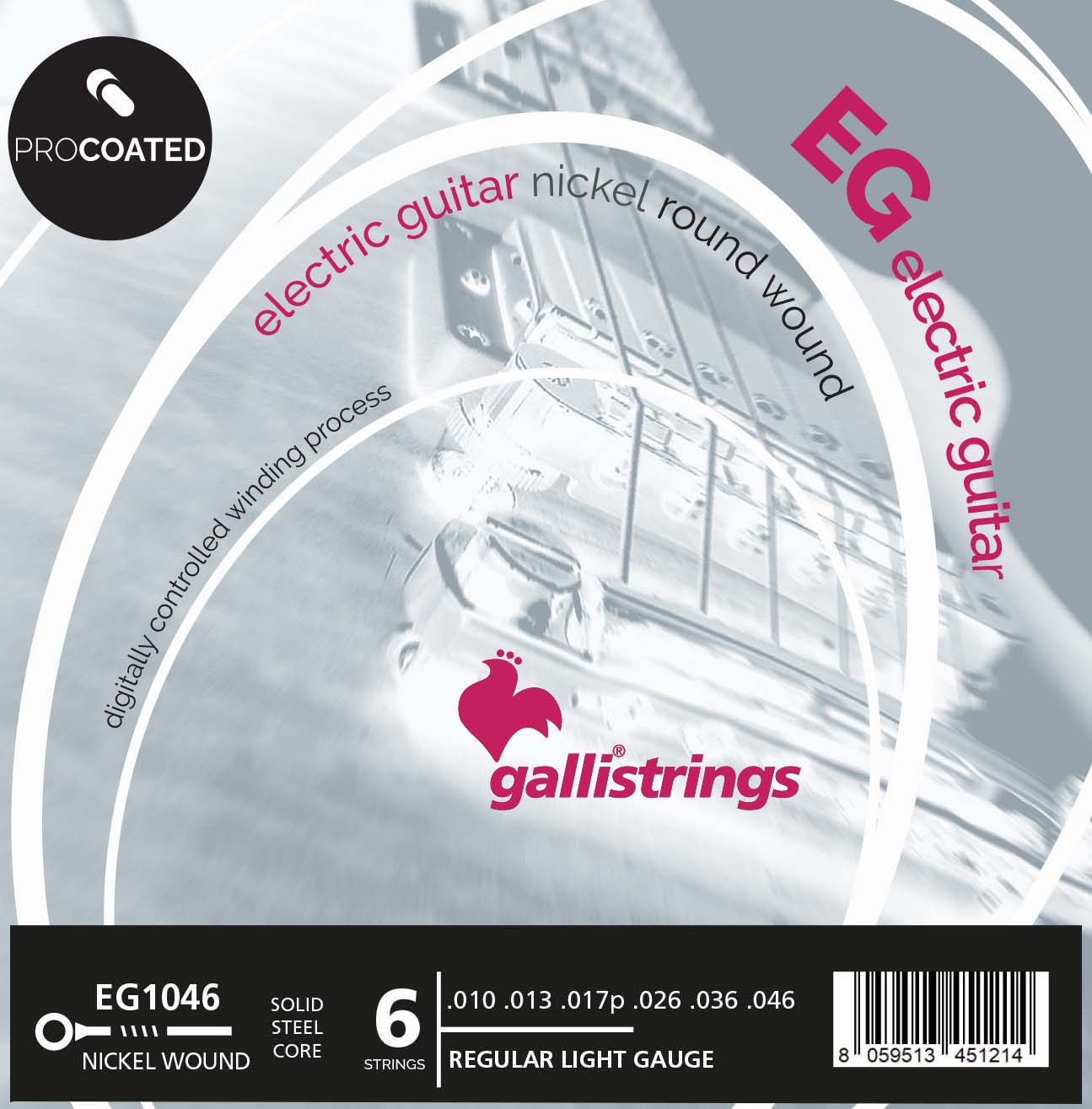 Комплект струн GALLI STRINGS EG1046 для 6-струнной электрогитары
