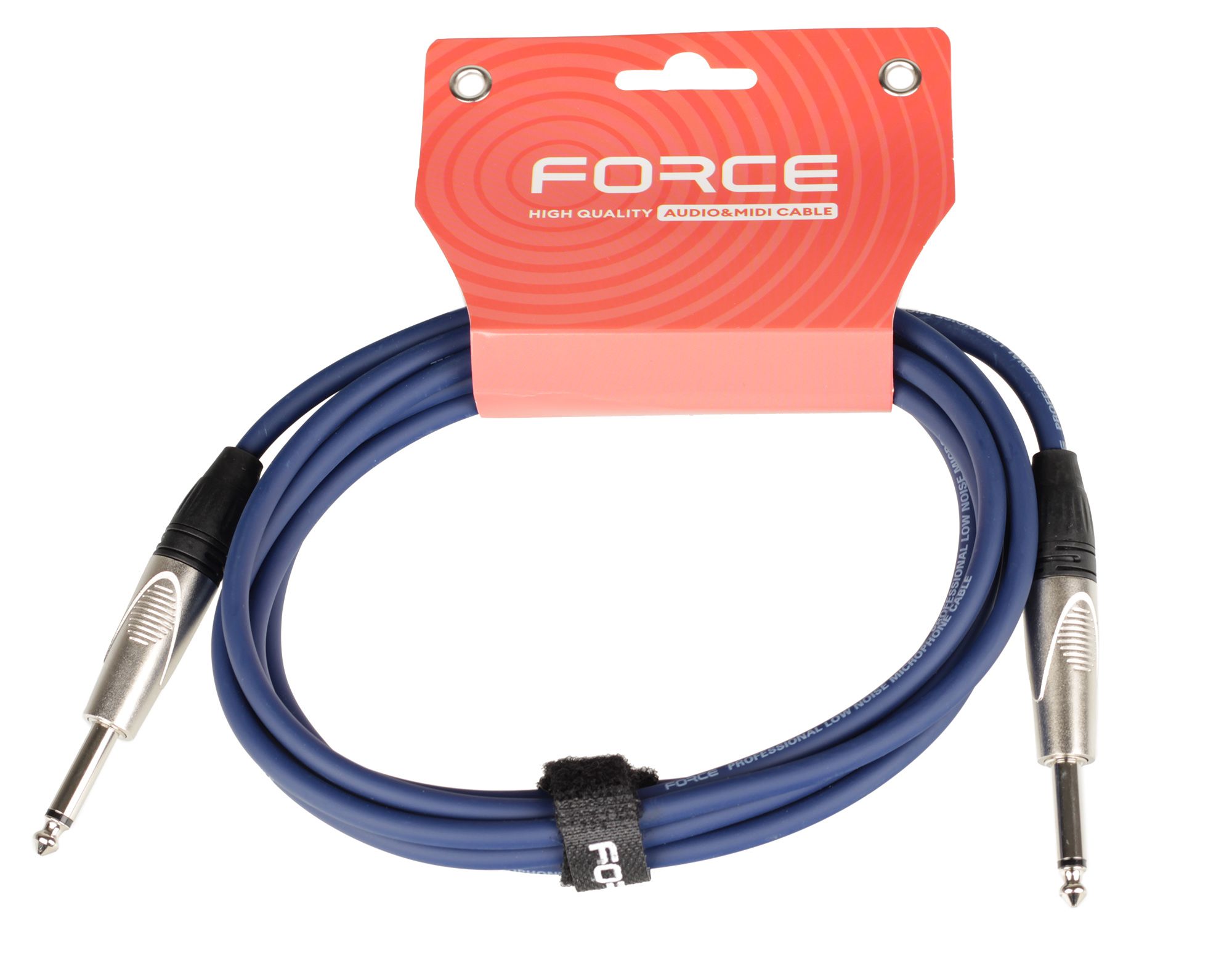 Кабель инструментальный FORCE FGC-09/3 BL, 1/4" TS Jack — 1/4" TS Jack, 3 м, синий