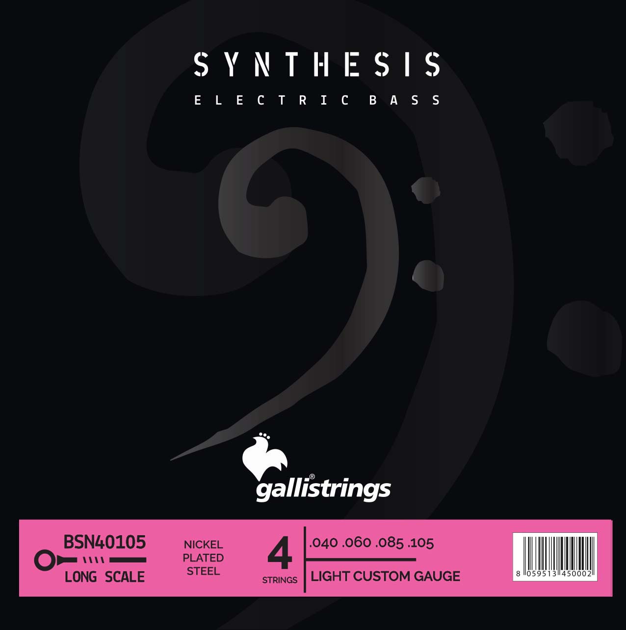 Комплект струн GALLI STRINGS BSN40105 для 4-струнной бас-гитары, 40-105