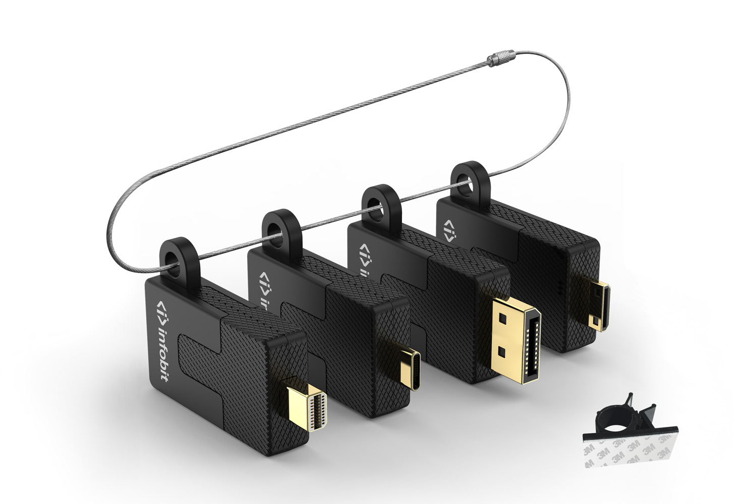 Кольцо-адаптер Infobit iCable AR11, DP/Mini DP/Mini HDMI/USB-C на HDMI, 4K30