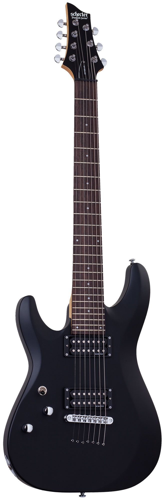 Электрогитара SCHECTER C-7 DELUXE LH SBK, 7-струнная, леворукая, Satin Black