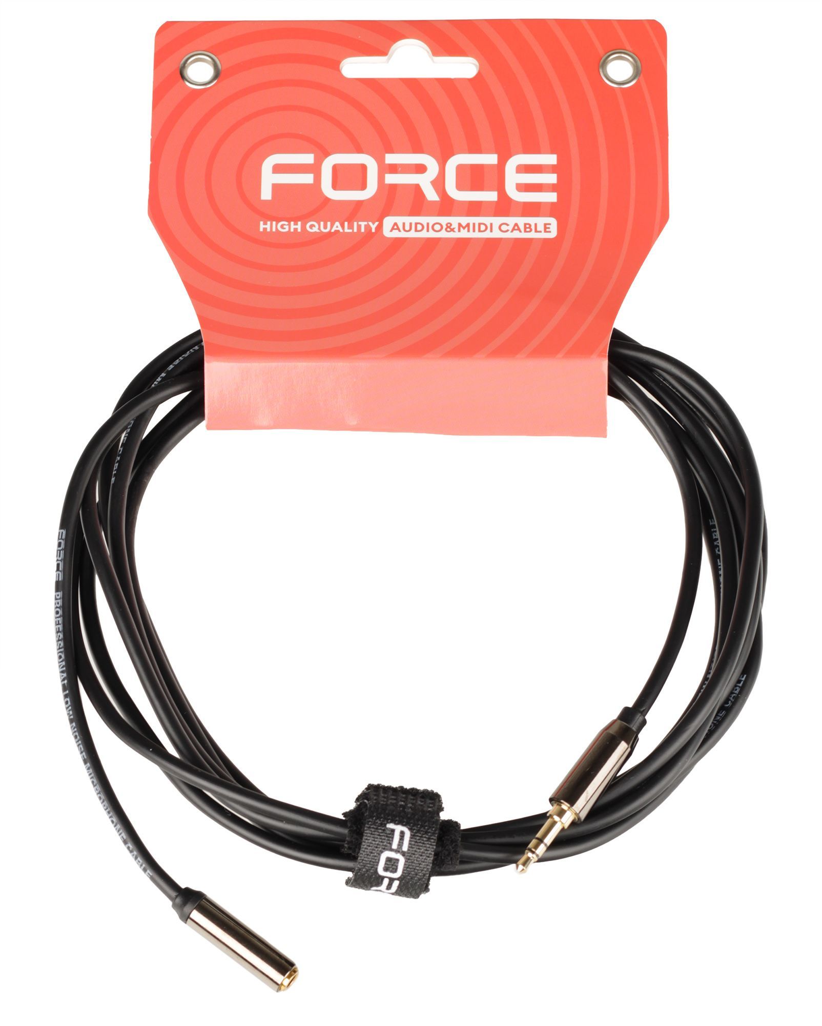 Кабель аудио FORCE FLC-05/3, 3.5 мм TRS mini Jack (M) — 3.5 мм TRS mini Jack (F), 3 м