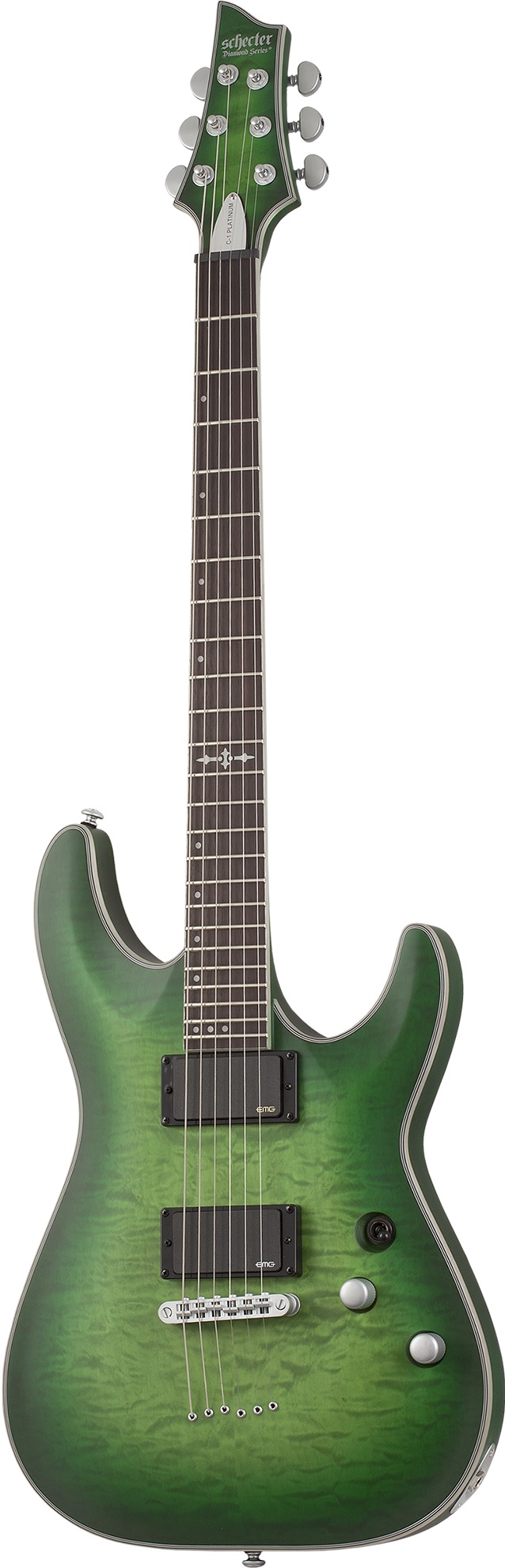Электрогитара SCHECTER C-1 PLATINUM SGRB, 6 струн, 24 лада, Satin Green Burst