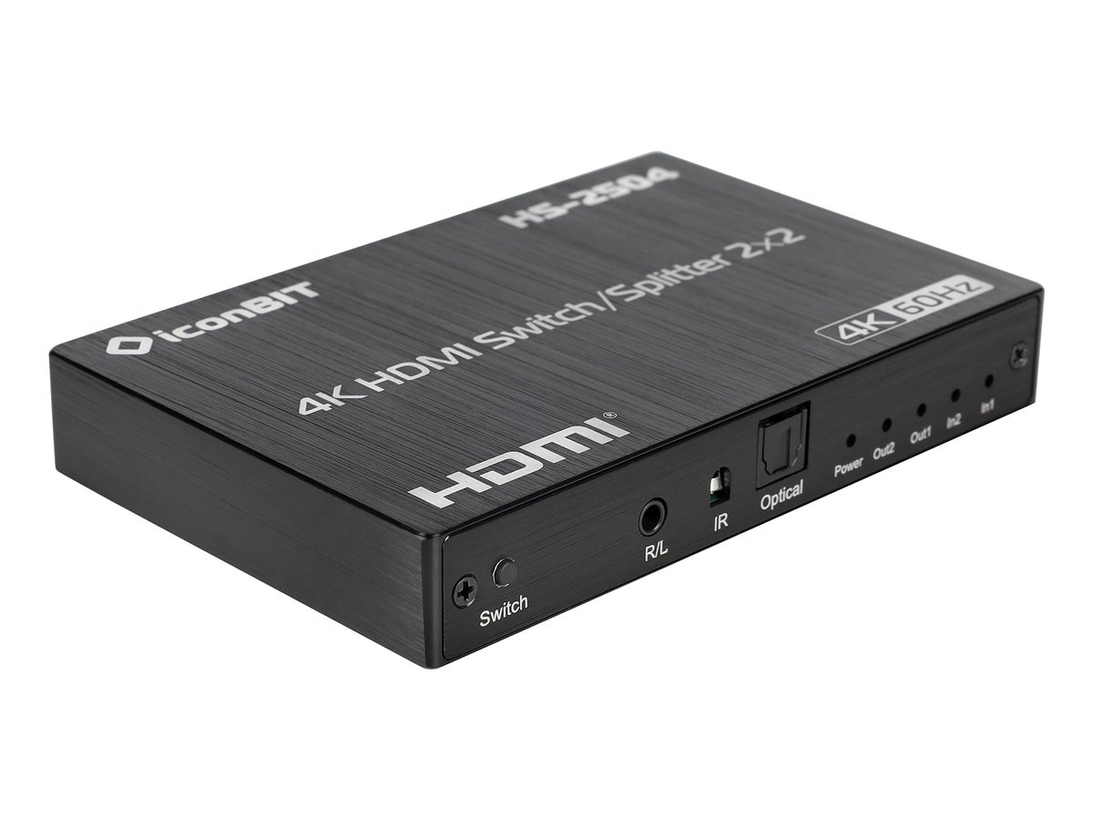 Коммутатор HDMI IconBIT HS-2504, 2 входа × 2 выхода, 4K60