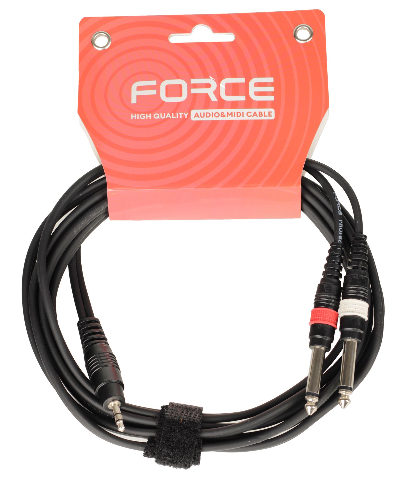 Кабель аудио FORCE FLC-38/3, 1/8" TRS mini Jack — 2×1/4" TS Jack, 3 м
