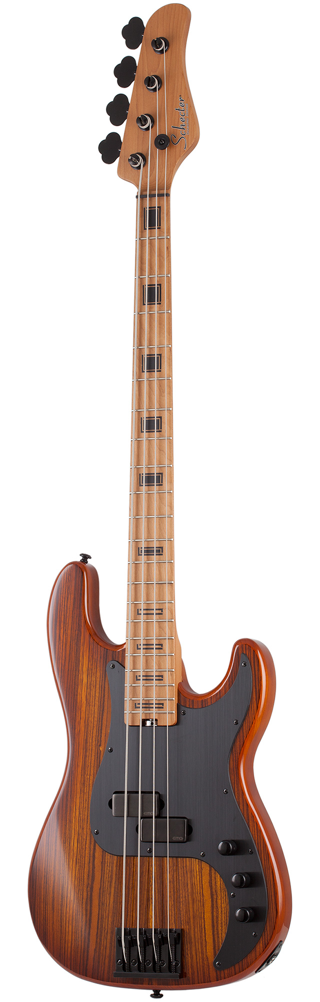 Бас-гитара Schecter P-4 EXOTIC FVSB, 4 струны, ясень/зебравуд, 21 лад