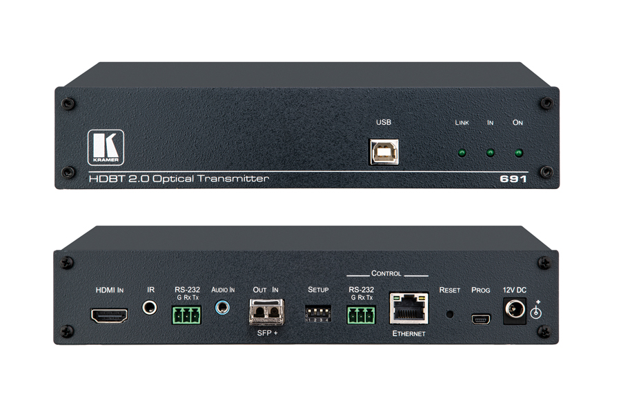 Передатчик Kramer 50-80370090, HDMI/Audio/RS-232/ИК/USB/Ethernet по SFP, 4K