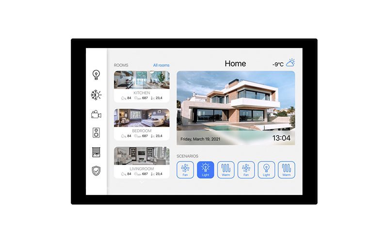 Панель сенсорная iRidi Touch Panel P8-mb, 8", настенная, с монтажным коробом, чёрная