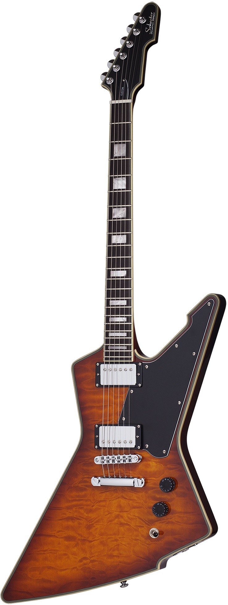 Электрогитара SCHECTER E-1 CUSTOM VSB, 6 струн, красное дерево/клён, 22 лада
