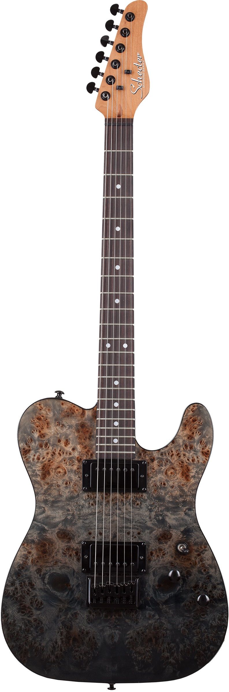 Электрогитара SCHECTER [PT STANDARD BLACK FADE BURST BFBB] электрогитара 6-струнная, корпус: красное дерево, топ из капа, гриф: печеный клен, накладка: палисандр, 22 лада, цвет Black Fade Burst Burl (BFBB)
