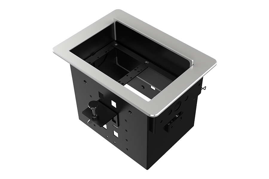 Корпус Wize Pro WRTS-06BOX-S для врезного лючка в стол, до 6 модулей, 2 места под ретракторы, серебристый