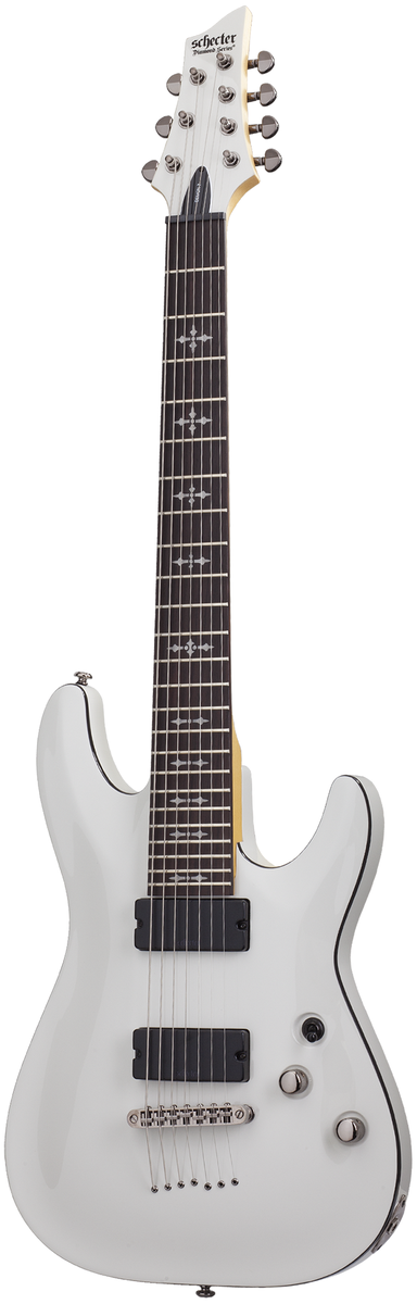 Электрогитара SCHECTER DEMON-7 VWHT, 7-струнная, липа/клен/венге, 24 лада, Vintage White