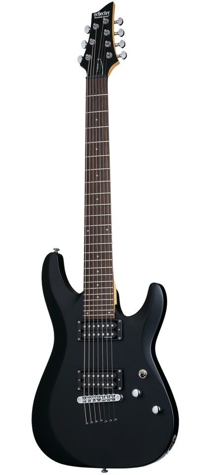 Электрогитара SCHECTER C-7 DELUXE SBK, 7 струн, липа/клен, 24 лада