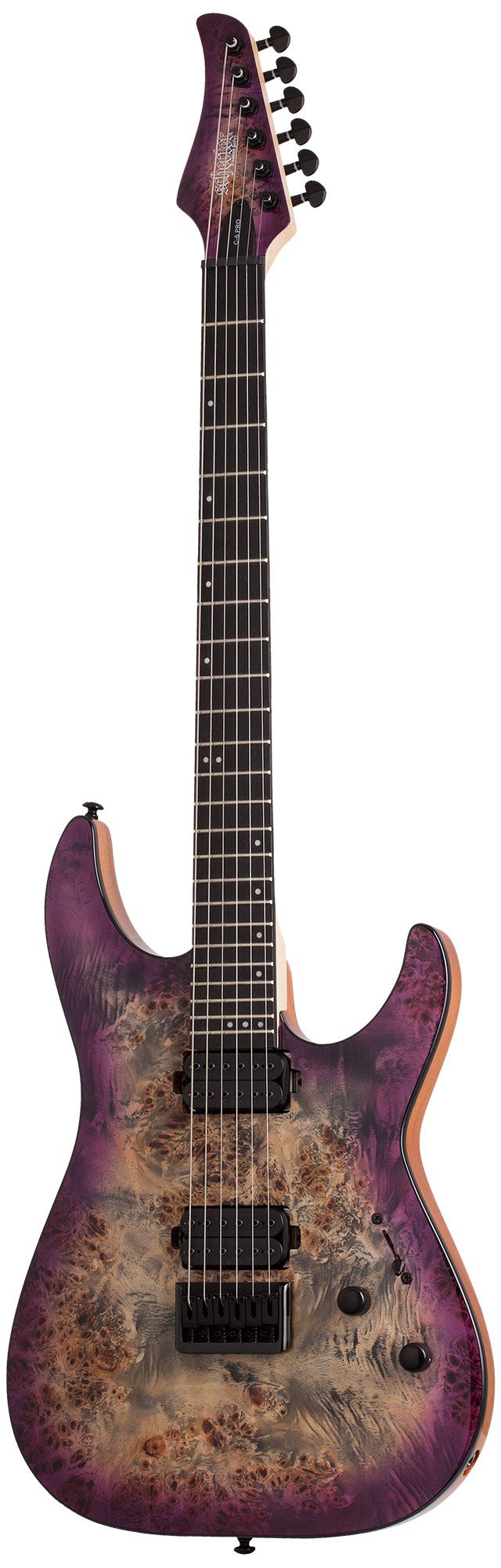 Электрогитара SCHECTER C-6 PRO ARB, 6 струн, красное дерево/кап, гриф клён 3 куска, 24 лада