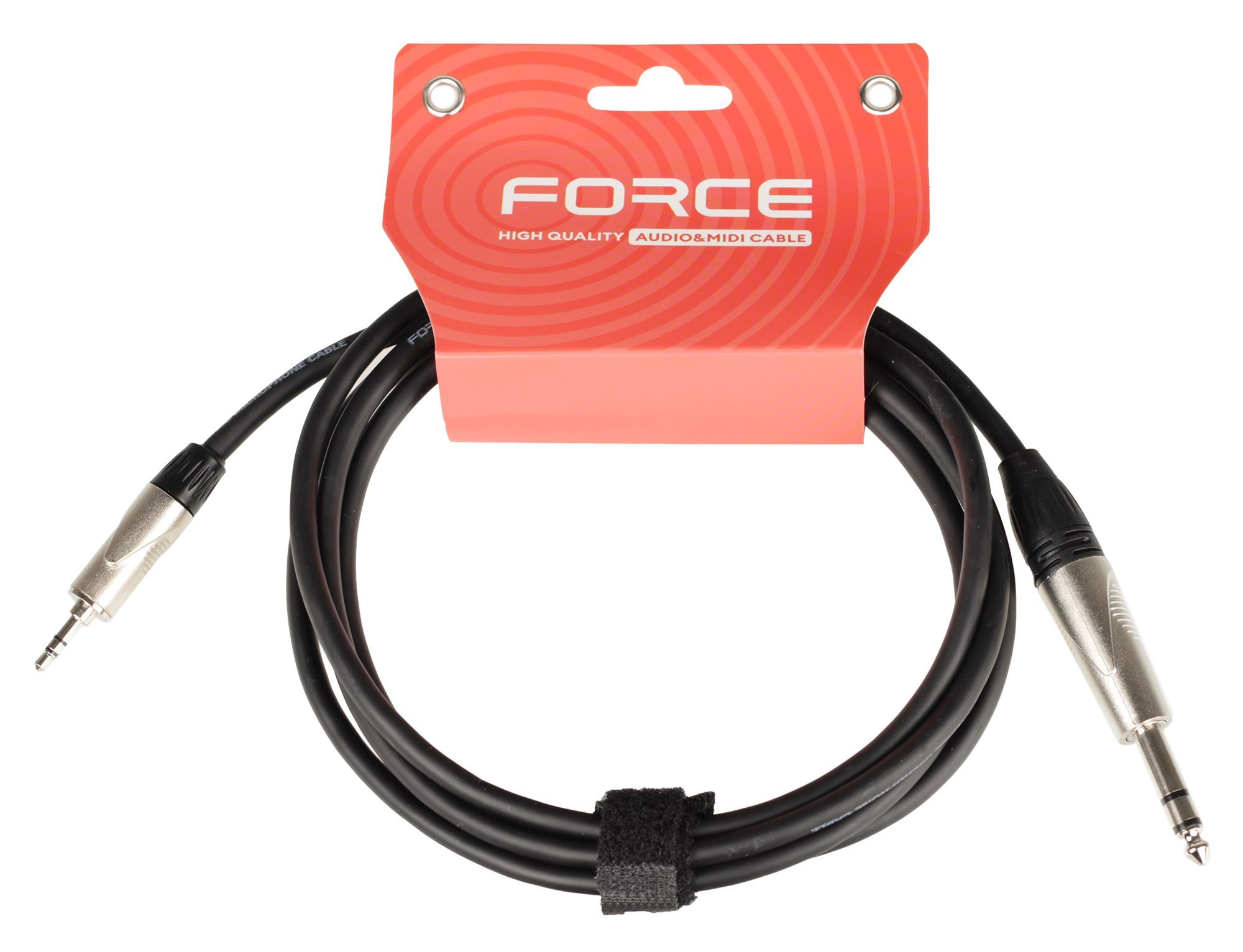 Аудиокабель FORCE FLC-150/2, 1/4" TRS Jack — 1/8" TRS mini Jack, 2 м