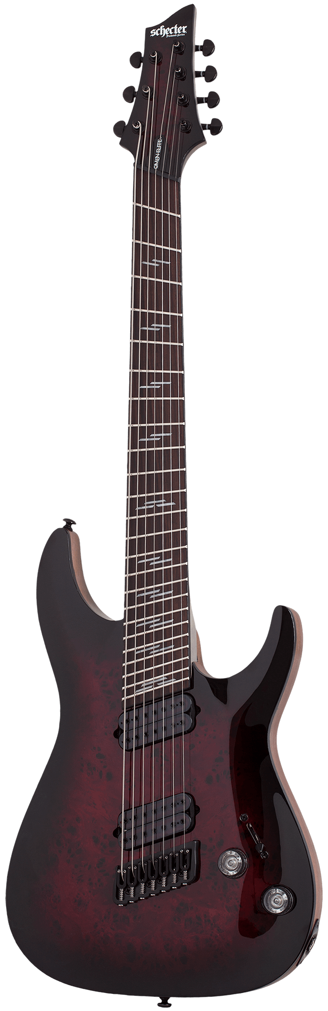 Электрогитара SCHECTER OMEN ELITE-7 MS BCHB, 7 струн, мультимензур, Black Cherry Burst